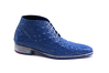 Survivor model ankle boot, manufactured in blue and silver aligator. 