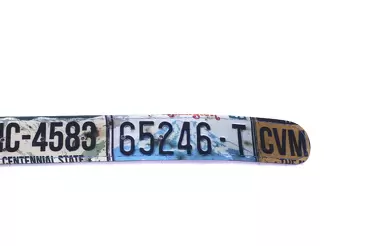 Plate C model belt, Made of Fantasia Textile License Plate