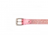 Pinky model belt, made of pink glitter.