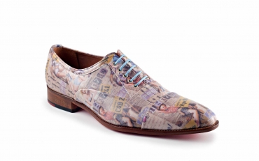 Sailor model shoe, manufactured in patchwork pin up. 