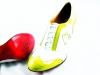 Sportify model shoe made of pistachio patent leather.