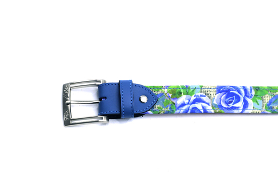 Blue Moom model belt, manufactured in textile M-30 marine.