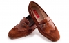 Dunne model shoe, made of brown suede and leather coconut.