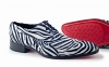 Faunia model shoe, made in Vecton white-black zebra.