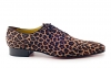 Africa shoe model, made of brown fantasy leopard.