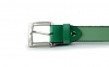 Aqua belt model, manufactured in menthol patent leather.