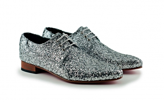 Silver Festival model shoe, made in silver glitter