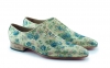  Moare model shoe, manufactured in textile blue gold lame.
