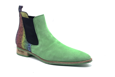 Men's ankle boot, NATURE Model manufactured in Plush Pistachio, galaxy
