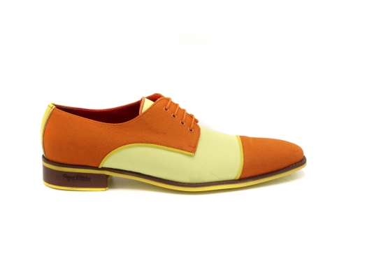 Shoe model Lemon, manufactured in Lino Amarillo & Naranja - Napa Naranja
