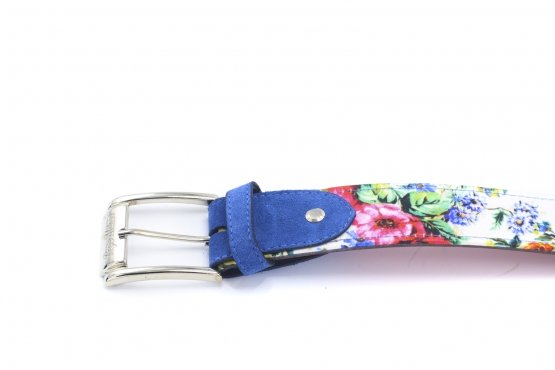 Modèle de ceinture Dory, fabriqué en Raso Fantasia 522 Afelpado Azul