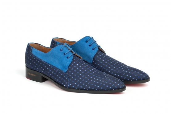 Klaar model shoe, made in Cashmere Baby nº5 and blue plush.
