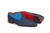 Modèle de chaussures fabriqué en Cachemire Baby nº5 et peluche bleue. 