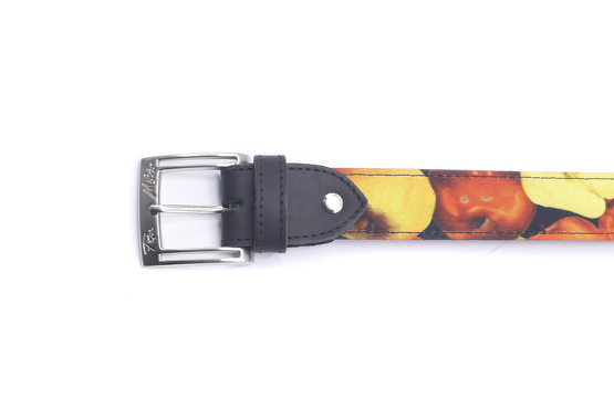 Delicious model belt, manufactured in Raso Fantasia Manzanas