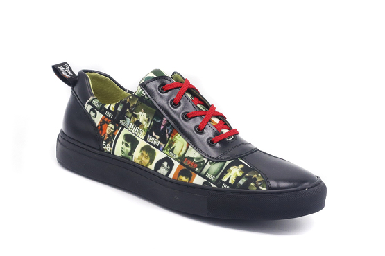 Zapato modelo Mind Cab, fabricado en Napa Negra Fantasia Elvis