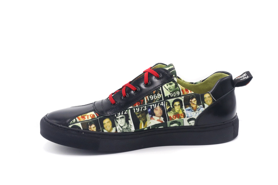 Zapato modelo Mind Cab, fabricado en Napa Negra Fantasia Elvis