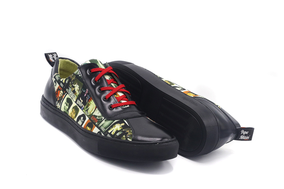 Zapato modelo Mind Sra, fabricado en Napa Negra Fantasia Elvis