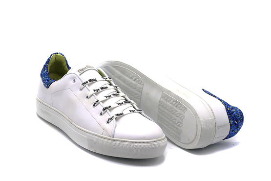 Modèle de chaussure Pugh, fabriqué en Napa Blanca & Alcolchado Glitter