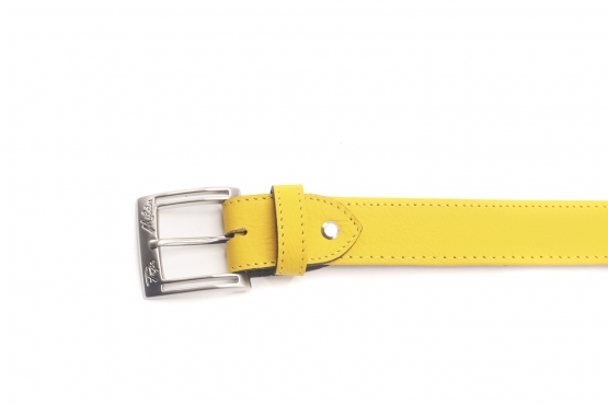 Ceinture modèle California, en nappa jaune