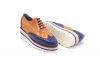 Africa model sneakers made of mandarin patent leather and blue patent leather