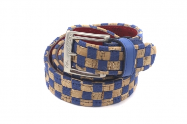 Cinturón modelo Arya, fabricado en Corcho Canasta Azul