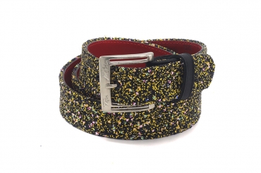 Brilli model belt, manufactured in Glitter Pary Amarillo