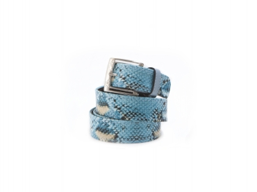 Brenda model belt, made of turquoise anaconda.