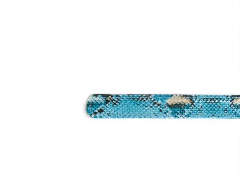 Brenda model belt, made of turquoise anaconda.