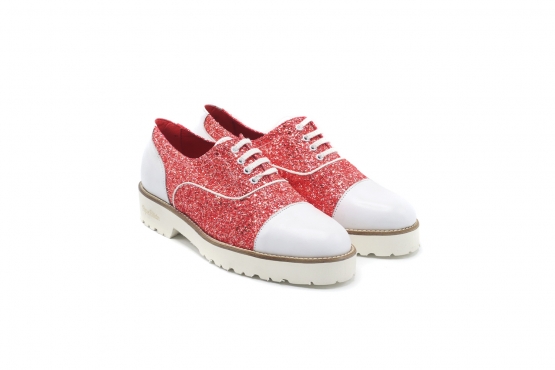 Shoe model Red, manufactured in 109 Glitter 97 c4 Napa Blanca