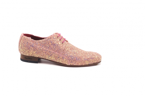 Zapato modelo Jella, fabricado en Glitter Rosa