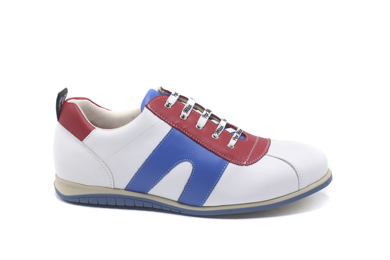 Modèle de sneaker Eisley, fabriqué en Napa Blanca Roja & Azul Milan