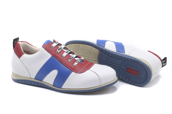 Sneaker modelo Eisley, fabricado en Napa Blanca Roja & Azul Milan