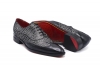 Zapato modelo Elio fabricado en, Napa Negra 112 Fene Silver