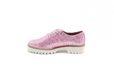 Zapato modelo Aura, fabricado en 109 Glitter 97 c1 Vivos Plata