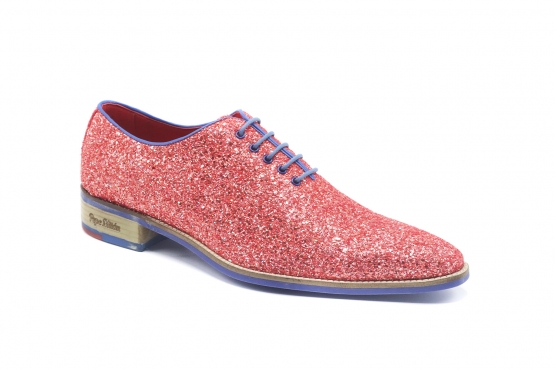 Zapato modelo Destello, fabricado en 109_Glitter 97 c_7 Vivo Azul Milán