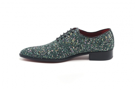 Zapato modelo Quaritch, fabricado en 128 Glitter Pary Menta
