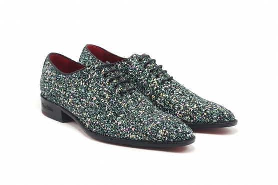 Zapato modelo Quaritch, fabricado en 128 Glitter Pary Menta