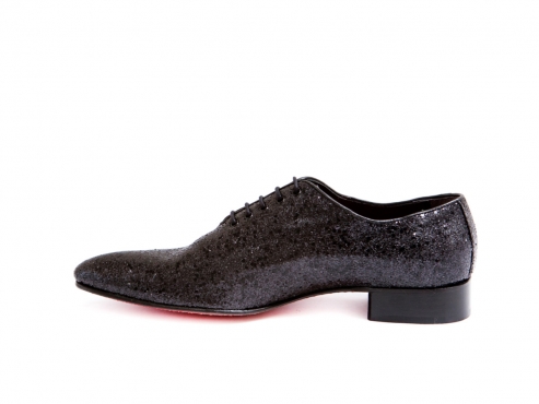 Zapato modelo Festy, fabricado en glitter negro