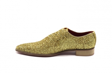 Zapato modelo Au, fabricado en Glitter Oro