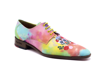 Zapato modelo Analco, fabricado en Bordado 611 Catrina & 111 Lienzo N5