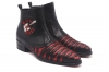 Rock & Roll model ankle boots, made in Naoa Negra and glitter red