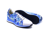 Sneaker modelo Inu, fabricado en Fantasia Yuany Napa Blanca - Napa Azul Milan