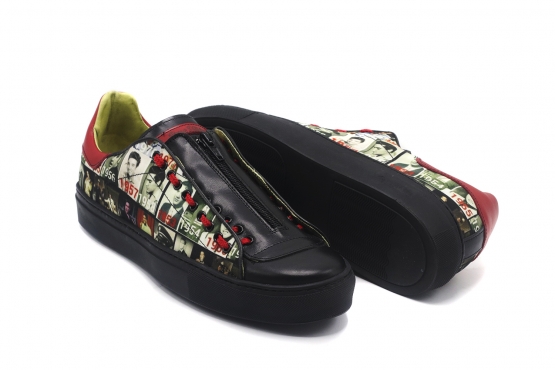 Zapato modelo Cerise, fabricado en Napa Negra Fantasia Elvis