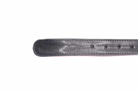 Shang model belt, manufactured in Charol Gris Carbon 