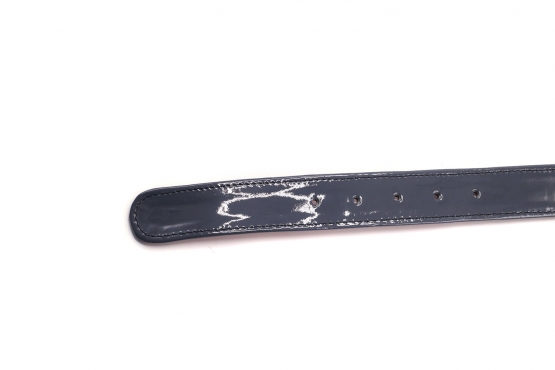 Lord model belt Made of black and lead gray patent leather