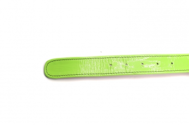 Fluor model belt Made of pistachio mint patent leather,