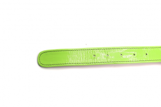 Pistache model belt Made of pistachio mint patent leather,