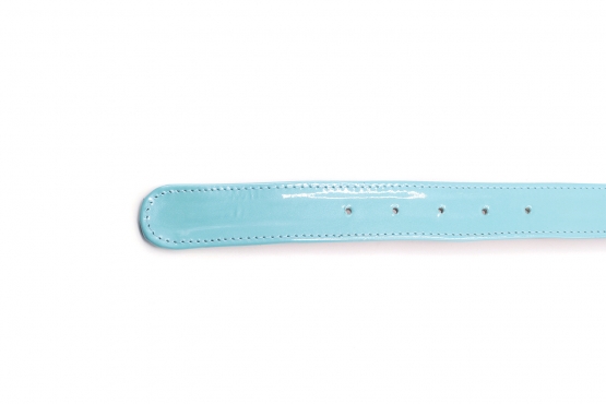 Maldivas model belt Made of turquoise metal patent leather