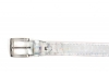 Modèle de ceinture Sue, fabriqué en Candente 5076 Charol Blanco