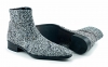 Paris short-leg boot, made in black and white glitter.